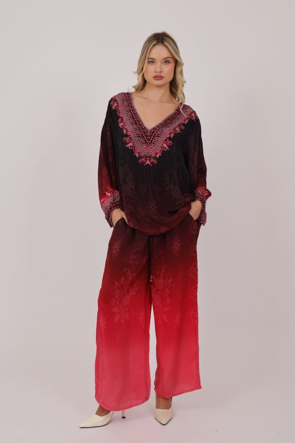 WINE OMBRE CRYSTAL CO-ORDS